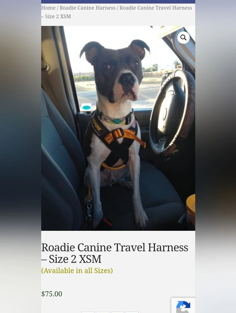 Ruff Rider Roadie Canine Travel Harness Size 2 XSM